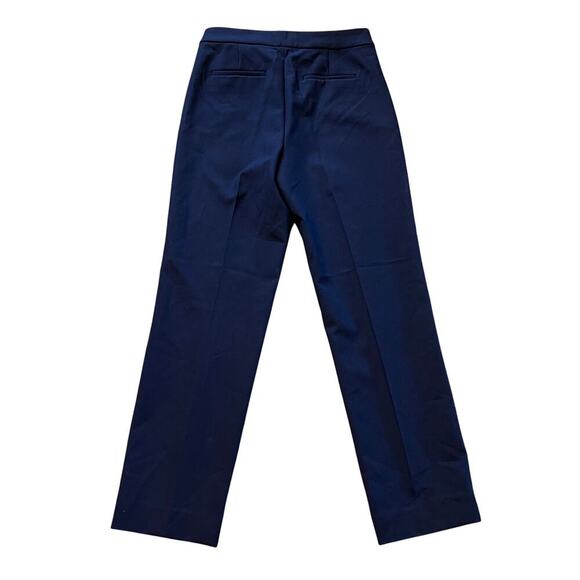 J. Crew Carreman Wide Leg Trouser Blue Polyester/Viscose/Elastane. Size 8Tall - Picture 2 of 7